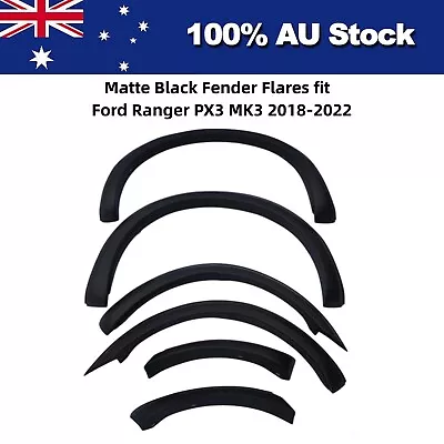 Matte Black Slim Fender Flare Kit Guard Trim Fits Ford Ranger PX3 MK3 2018-2022 • $154.95