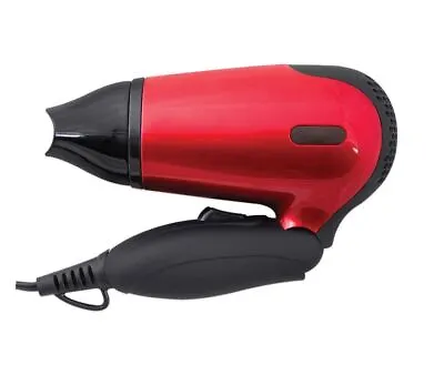 Travel 1200W Hair Dryer Compact Small With Folding Handle – Red & Black • £11.99