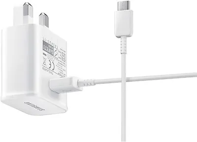 Official Samsung EP-TA200 UK Mains Charger Adapter + Cable S20 S10 S8 S9 Plus • £7.99