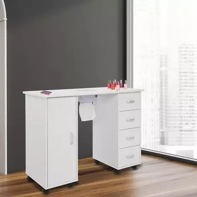 Manicure Table Nail Desk W/ Dust Collector & 4 Drawers Beauty Salon Workstation • $169.99