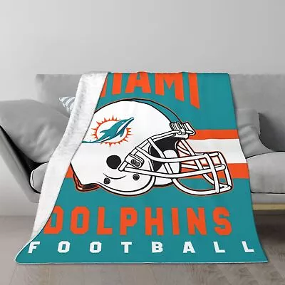 Miami Dolphins Double-deck Travel Blanket Soft Sofa Blanket Bed Blanket 60 X50  • $29.99
