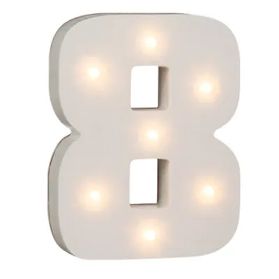 £7.90 • Buy 16cm Illuminated Wooden Number 8 With 7 Led Sign Message Decor Party Xmas Gift