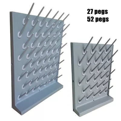 2PCs Lab Supply Wall Desk Drying Rack 52 Pegs/27 Pegs Cleaning Equipment Grey PP • $61.75