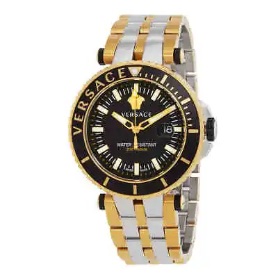 Versace V-Race Quartz Black Dial Two-Tone Men's Watch VEAK00518 • $544.50