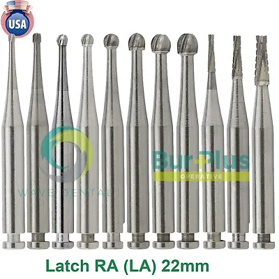 WAVE DENTAL Round Carbide Bur For Slow Speed Latch RA1-8 Taper Fissure RA702 699 • $14.39