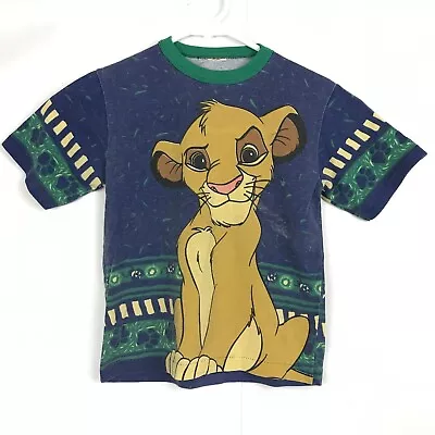Rare VTG 90s Lion King All Over Print Shirt Simba Youth Kids 4 5 Geometric Triba • $199.95