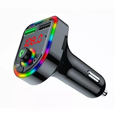 Bluetooth 5.0 Car Wireless FM Transmitter 2USB PD Charger Adapter AUX Hands-Free • $11.60