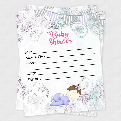 20 Girl Baby Shower Invitations Cards Invites Decorations & Envelopes Baby Girl • $14.78