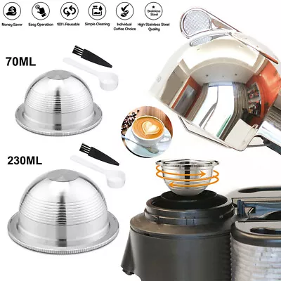 For Nespresso Vertuo Stainless Steel Reusable Refillable Coffee Pod Capsules Kit • $33.59