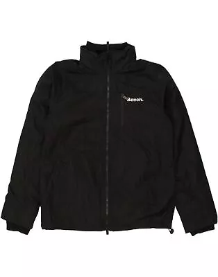 BENCH Mens Windbreaker Jacket UK 40 Large Black Polyester AQ29 • $31.98