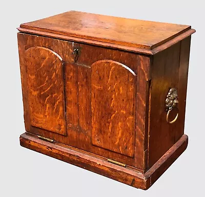 19th C. English Tiger Oak Antique Victorian Desk Top Letter / Document Box  • $528