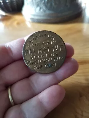 Vintage Brass Advertising Palmolive Token  One Free Cake  Soap • $12.99