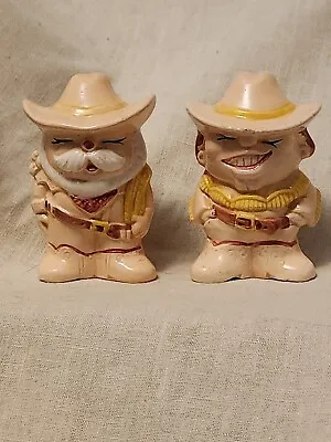 Vintage Cowboy And Cowgirl Salt And Pepper Shakers • $5