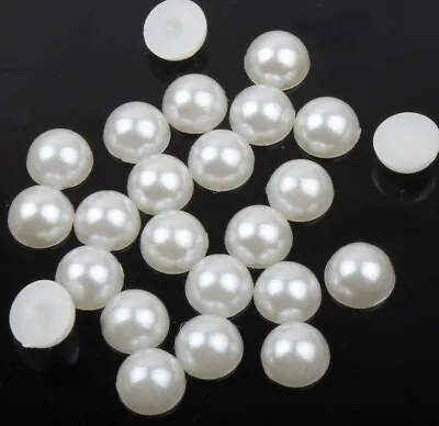 £2.59 • Buy Pack Flatback Half Pearls 2-12mm In 20 Colours Craft Card Making Embellishment