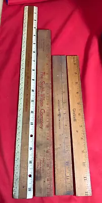 Lot Of 4 Vintage Wooden Rulers Advertising Dixie Plywood Smith-Wilson Westcott • $23.99