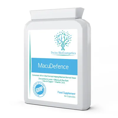 MacuDefence 60 Capsules - Lutein Zeaxanthin Bilberry Pine Bark Zinc & More  • £19.97