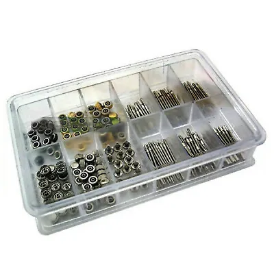 144Pack Stainless Steel Quartz Watch Stem + Crown Assortment Box Set Mutil-Size • £13.67