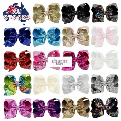 8 Inches Jojo Siwa Bows Sequin Hair Clips -Sydney Stocks • $12.95