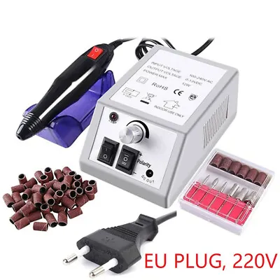 Electric Nail File Drill Manicure Machine Art Acrylic Pedicure Tool Set EU 220V • $14.98