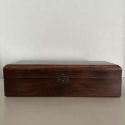 Hand Crafted Wood Box Solid Pine Mahogany Finish Collectible Keepsake Jewelry • $39.95