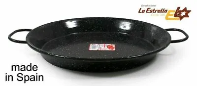 32cm Professional Spanish ENAMELED STEEL Paella Pan PANS Heavy Duty  • £14.35