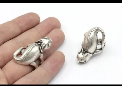 Antique Silver Adjustable Chameleon Ring Reptile Ring Silver Ring|Animal Ring • $9