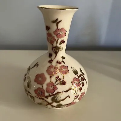 Zsolnay Hungary Hand Painted Floral Vase Cream Porcelain 6  • £29.99