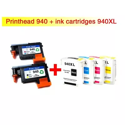 Print Head Printhead And 940XL Ink Cartridges Compatible For Hp940 Pro 8000 8500 • $36.50