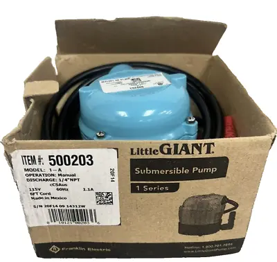 Little Giant Pump #500965 Model 1-A Aluminum Miniature Submersible Pump • $123.45