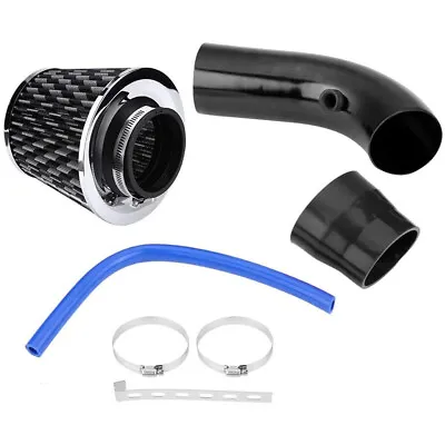 Black Car Cold Air Intake Filter Induction Kit Pipe Power Flow Hose System 76mm • $20.99