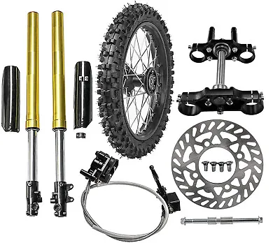 Front Forks Disc Brake Kit 19  Wheel 70/100-19 Tyre Pit Dirt Bike CRF150 TTR125 • $415.45