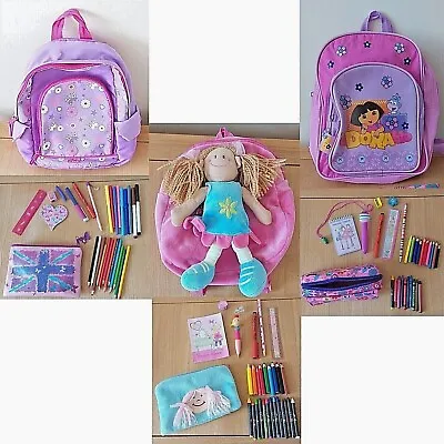 Choose From Girls School Rucksacks With Pencil Cases & Stationary • £8