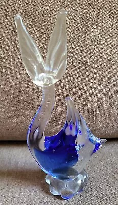 Murano 8x4   Glass Fish Statue With Beautiful Blue Small Scratch Near Nose • $30