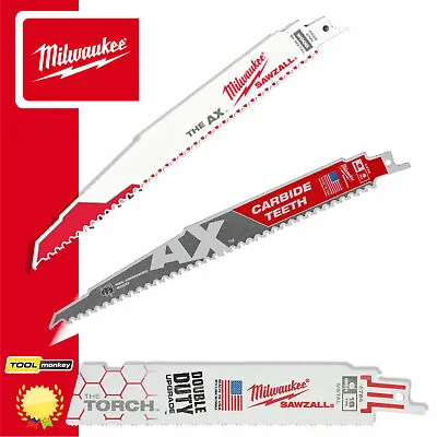£9.95 • Buy Milwaukee Recip Reciprocating Saw Blades - Various - AX / Torch / TCT / Packs
