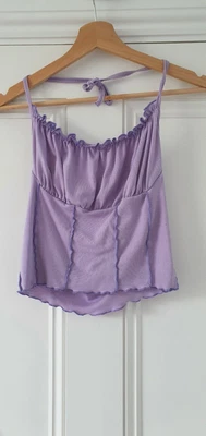 £1.99 • Buy Purple Milkmaid Halterneck Top Size M