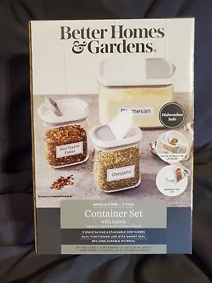 $19.99 • Buy Better Homes & Gardens Shake & Store 3 Piece Container Set