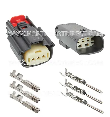 Molex 3 Pin Wire Connector Harley BLACK Waterproof Sealed Kit MX150 With CPA • $13.99