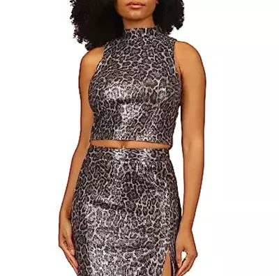 MICHAEL MICHAEL KORS Sequined Cropped Tank Top 4B 829 • $26.96