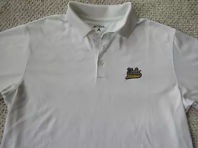 UCLA BRUINS White Short Sleeve Polo Golf Shirt Men L ANTIGUA NICE!!! • $15.50