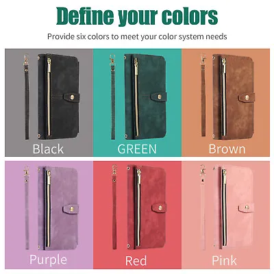$18.99 • Buy Leather Zip Wallet Stand Case Cover For IPhone XR 11 13 12 14 Pro Max 12 XS MAX