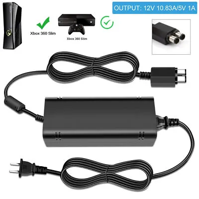 $17.95 • Buy For Xbox 360 Slim Console AC Adapter Charger Power Supply Brick W/ Cable Cord