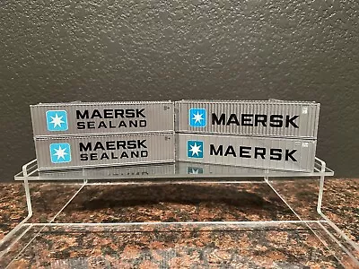 Lot Of 4 Walthers HO Scale 40’ Intermodal Shipping Containers Maersk Sealand • $20.50