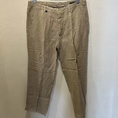 EM's Of Mason's Pants Men 34x30 Beige Chino Flat Front W40 L42 • $19.99