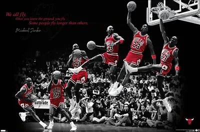 Michael Jordan FLY Chicago Bulls Slam-Dunk Inspirational NBA 22x34 Wall POSTER • $11.47