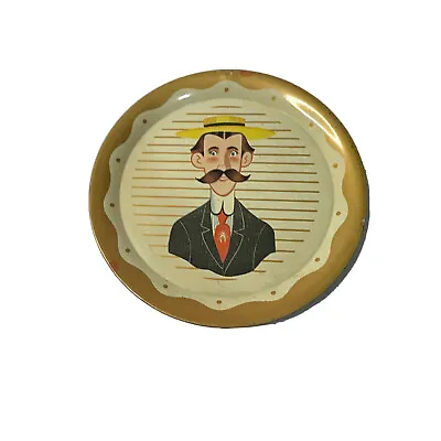 Vintage TIN COPPER Victorian Man Wall Plaques Handlebar Mustache PLATES • $5