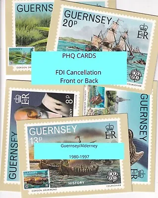 £1.75 • Buy GUERNSEY & Alderney PHQ Card Sets With Stamps And FDI Cancel To Front Or Back