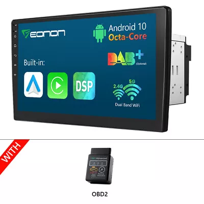 OBD+Double 2Din 10.1  8Core Android 10 Car Play Stereo GPS Navi FM Radio BT WIFI • $229.96