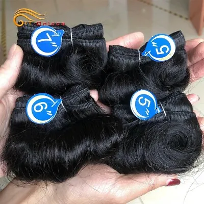 £19.99 • Buy Short 100% Human Hair Extension Double Weft Full Head Human Hair Weave.4PCs/Pack