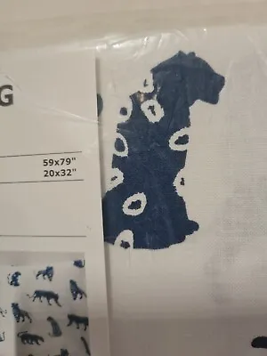 New  IKEA Urskog Kids Bedding Set Tiger White Navy Single 200x150cm - 403.950.28 • £29.99