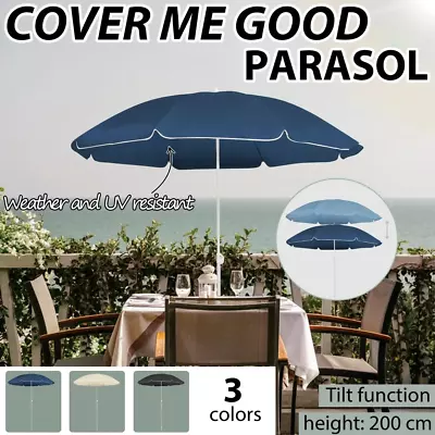 1.8M Garden Parasol Sun Shade Patio Outdoor Umbrella Canopy Weather UV Resistant • $51.12